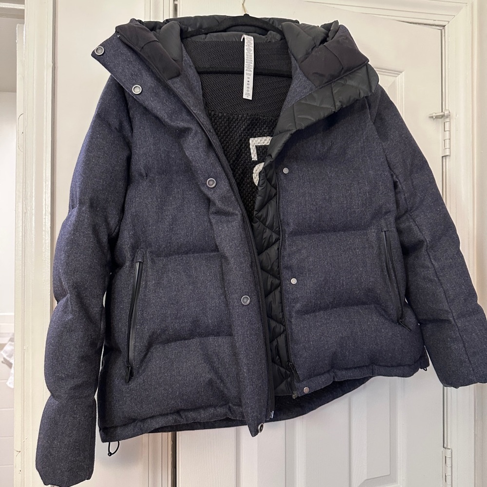 Boys Navy Puffer Jacket with Hood